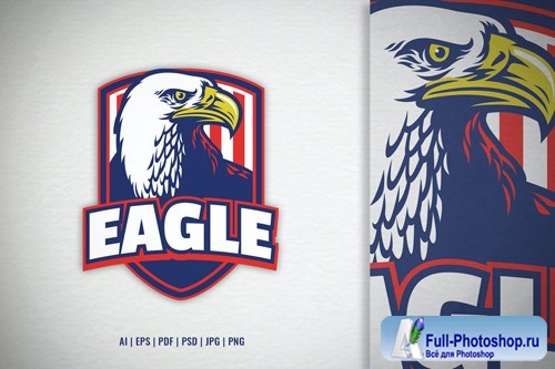 Bald Eagle Shield Logo Template