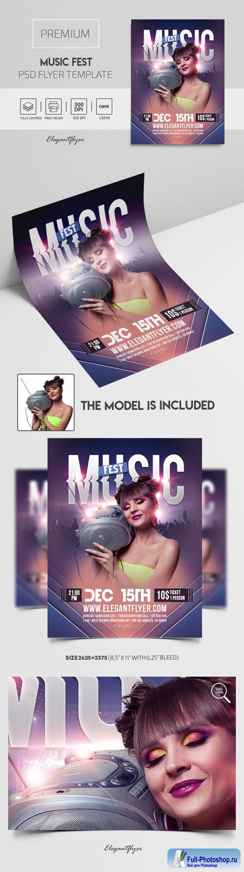 Music Fest Premium PSD Flyer Template