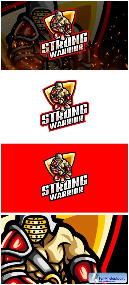 Strong Warrior E-Sport and Sport Logo Template