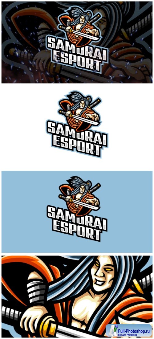 Samurai E-Sport and Sport Logo Template