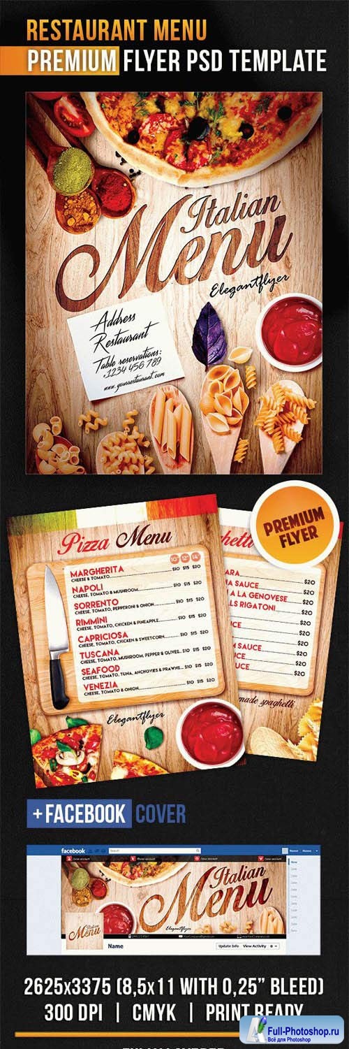 Restaurant Menu Flyer PSD Template