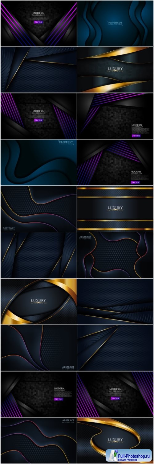 Luxury dark navy combination with golden lines background graphic element