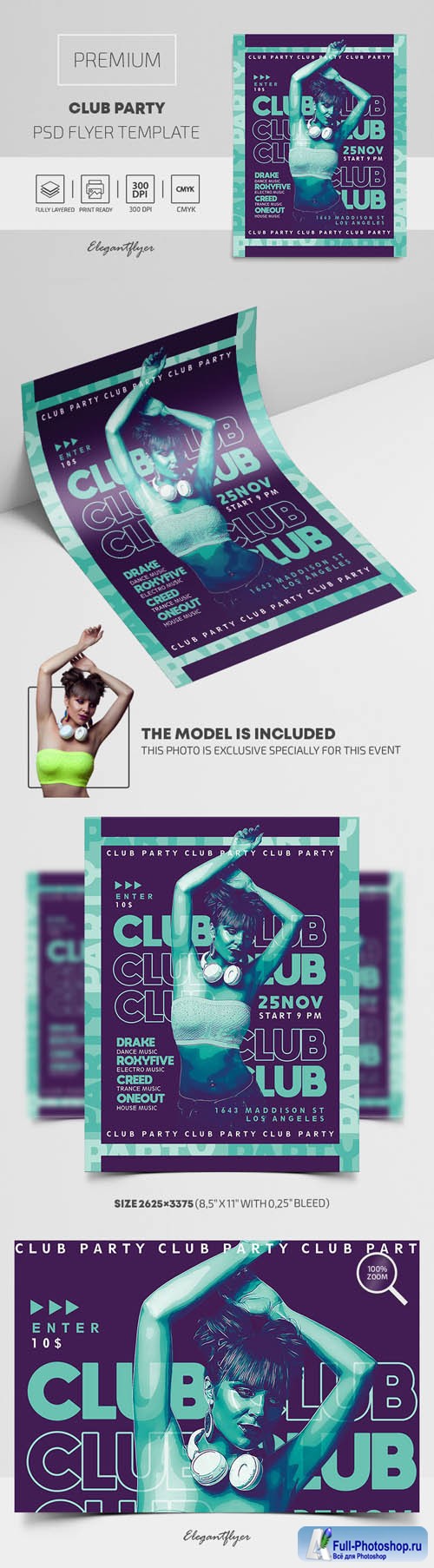 Club Party Premium PSD Flyer Template vol 2