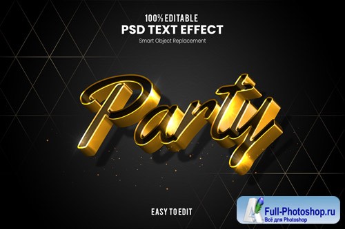 Text effect the party psd design