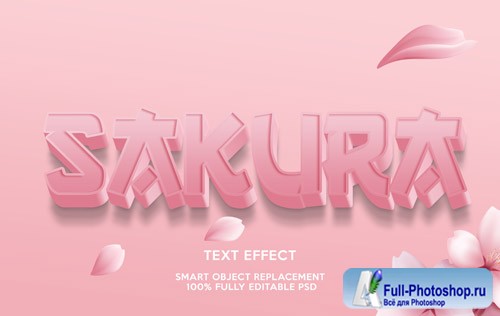 Sakura text effect template Premium Psd