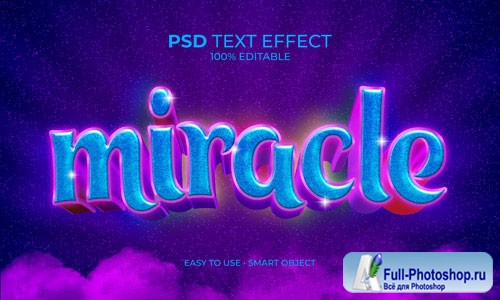 Miracle text effect Premium Psd