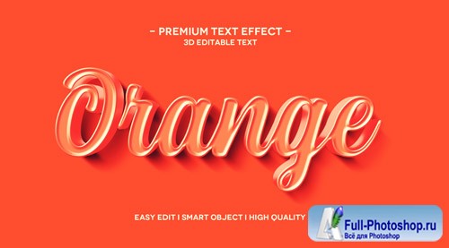 Orange 3d text effect template Premium Psd