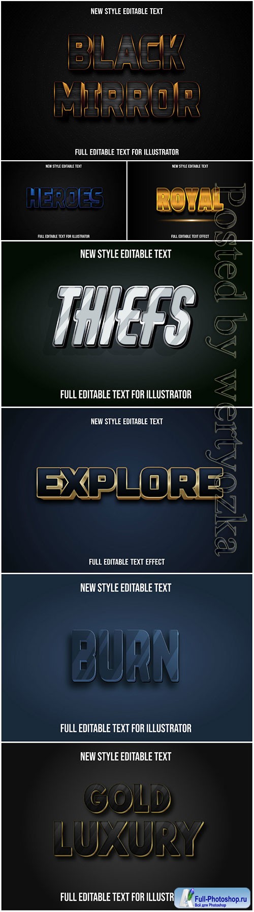 Vector text effect in style 3d