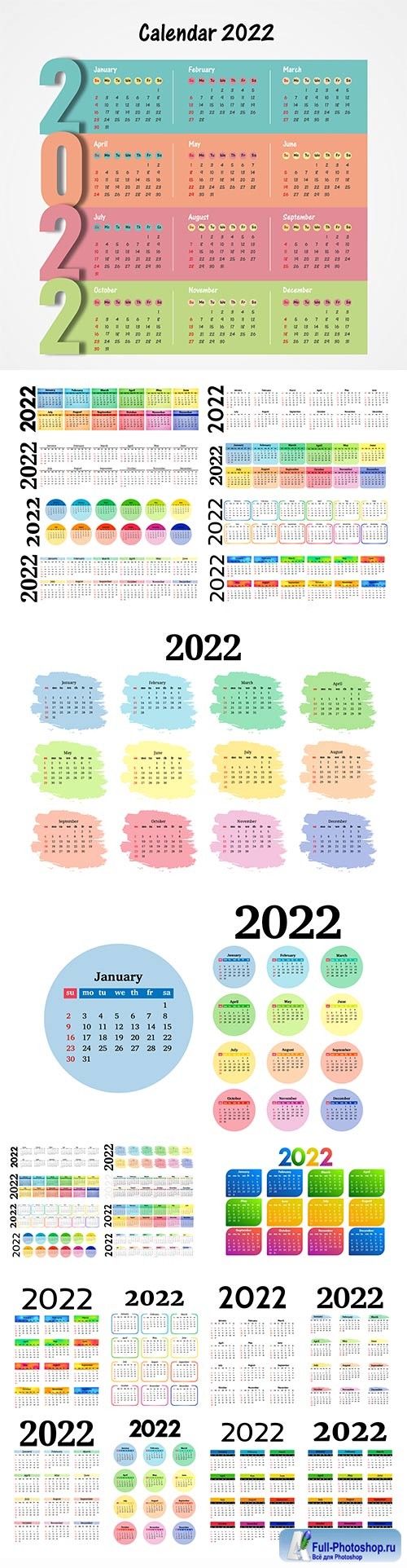 New year 2022 poster calendar design template vector