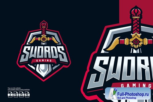 Swords Esport Logo Template