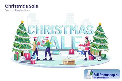 Christmas Sale Flat Illustration - Agnytemp