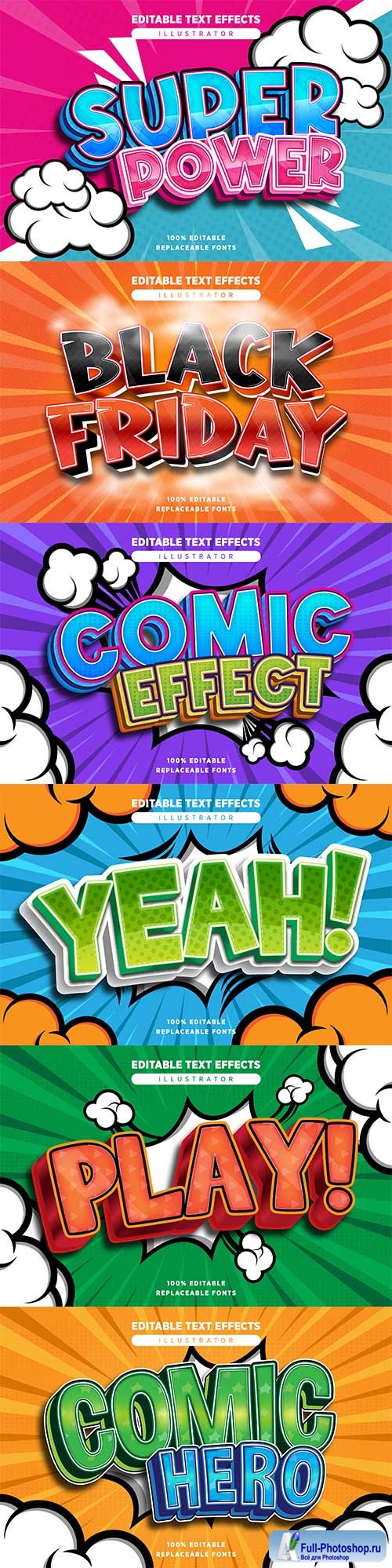 Comic style text effect editable in premium vector