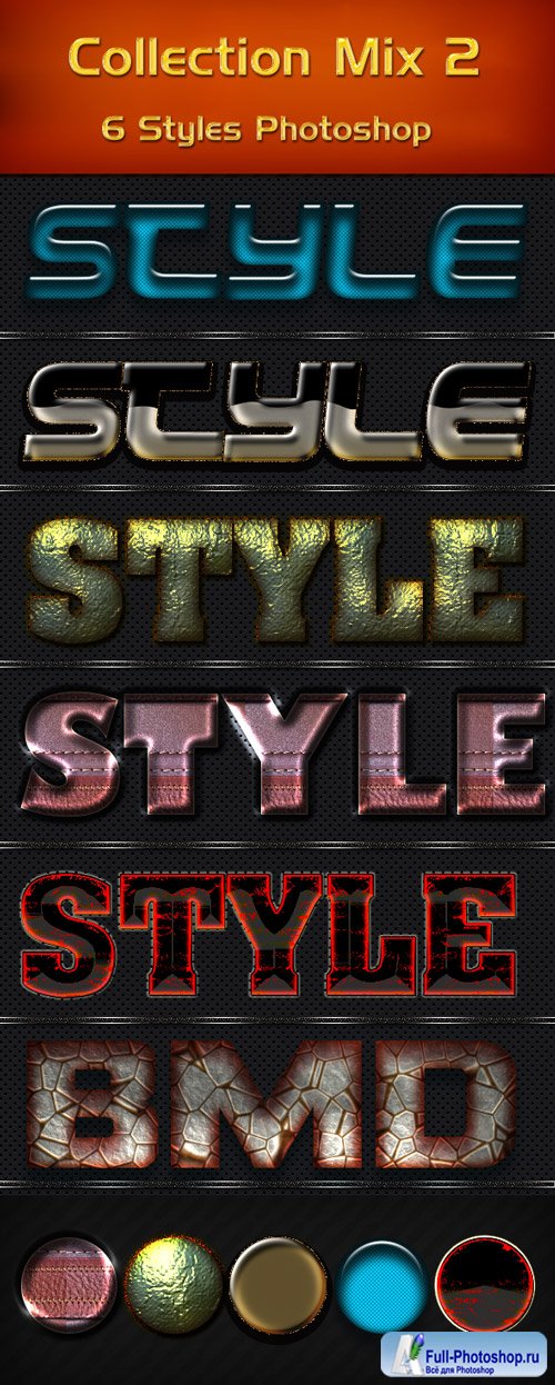 6 Styles for Photoshop - Collection Mix 2